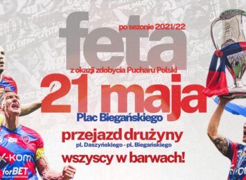 Raków będzie świętował Puchar Polski wraz z kibicami w sobotni wieczór na placu Biegańskiego