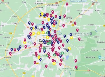 Mapa inwestycji drogowych w Częstochowie